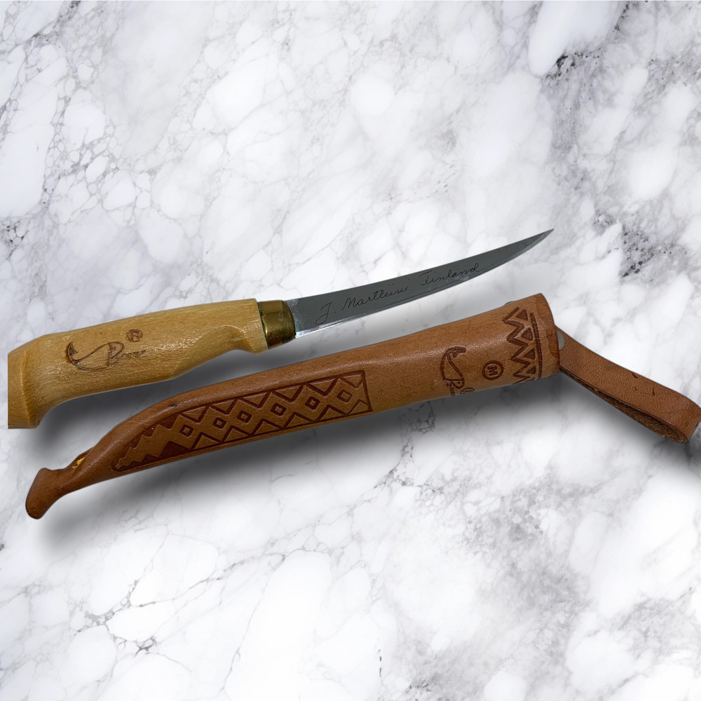 Vintage J. Marttiini Rapala 8" Stainless Steel Boning Fish Fillet Knife Finland